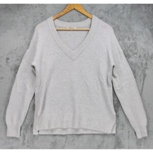 Madewell Women's Alpaca & Wool Blend Cream Sweater Size Small V Neck